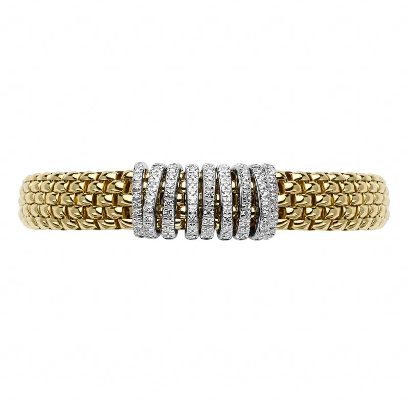 Fope Panorama 18ct Yellow Gold 0.68ct Diamond Rondelle Bracelet