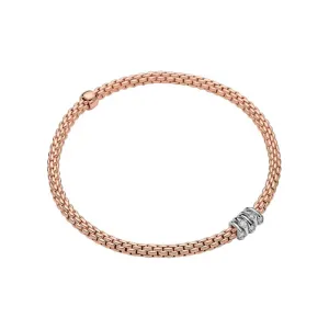 Fope Prima 18ct Rose Gold 0.07ct Diamond Flexible Bracelet
