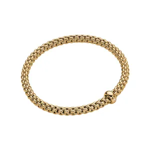 Fope Solo 18ct Yellow Gold 0.01ct Diamond Flexible Bracelet