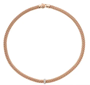 Fope Vendome 18ct Rose Gold 0.10ct Diamond Necklace