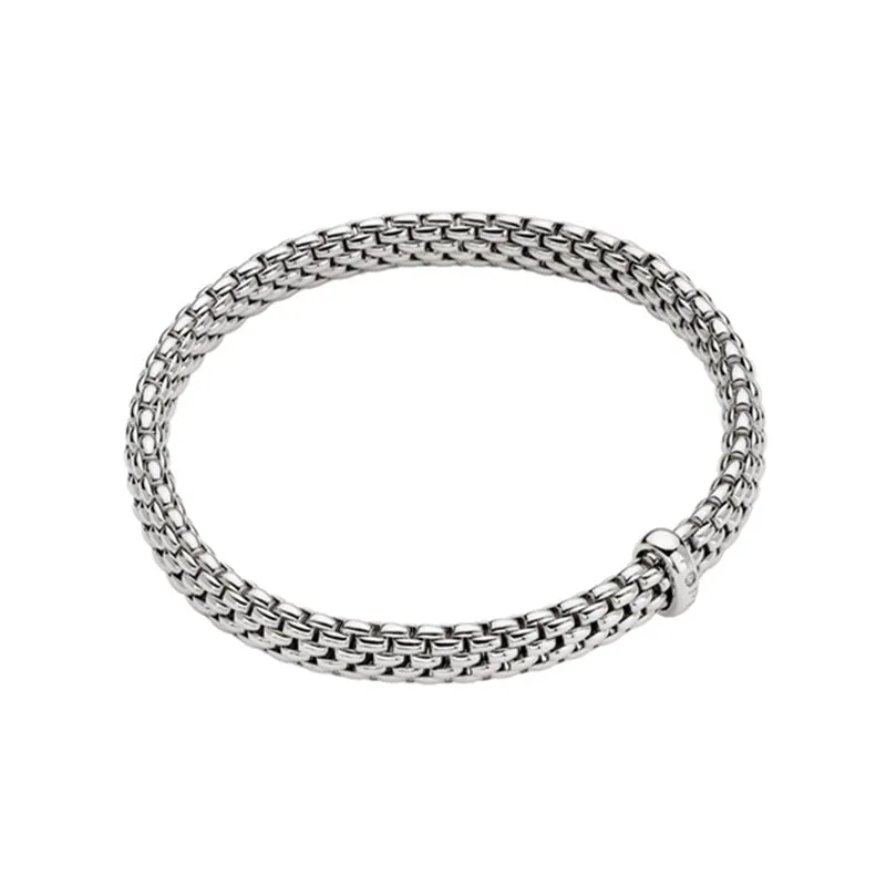 Fope Vendome 18ct White Gold 0.01ct Diamond Flexible Bracelet