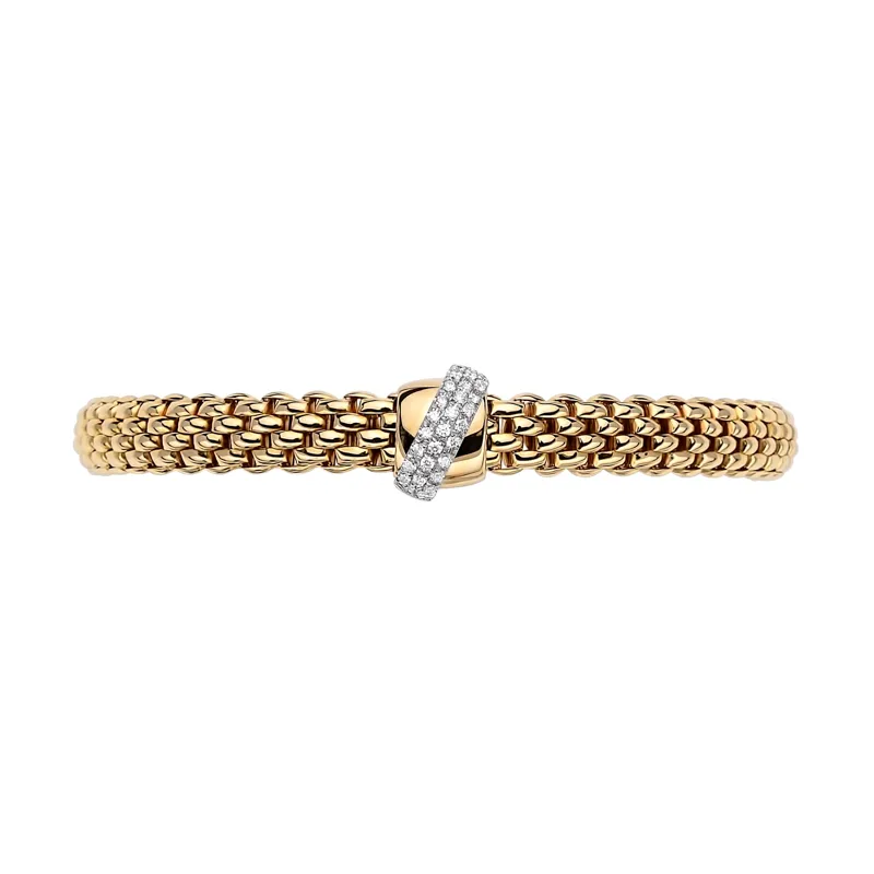 Fope Vendome 18ct Yellow Gold 0.20ct Diamond Bracelet