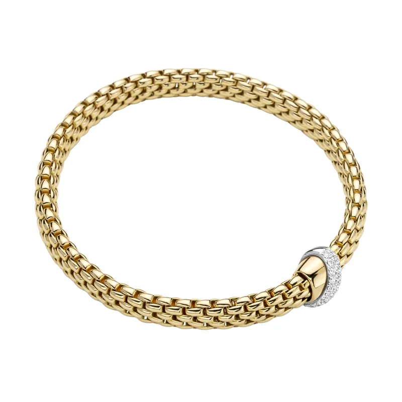Fope Vendome 18ct Yellow Gold 0.20ct Diamond Bracelet
