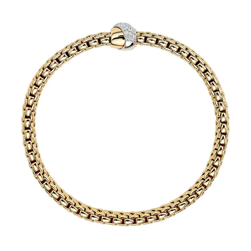 Fope Vendome 18ct Yellow Gold 0.20ct Diamond Bracelet