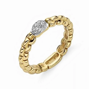 Fope Eka 18ct Yellow Gold 0.10ct Diamond Ring