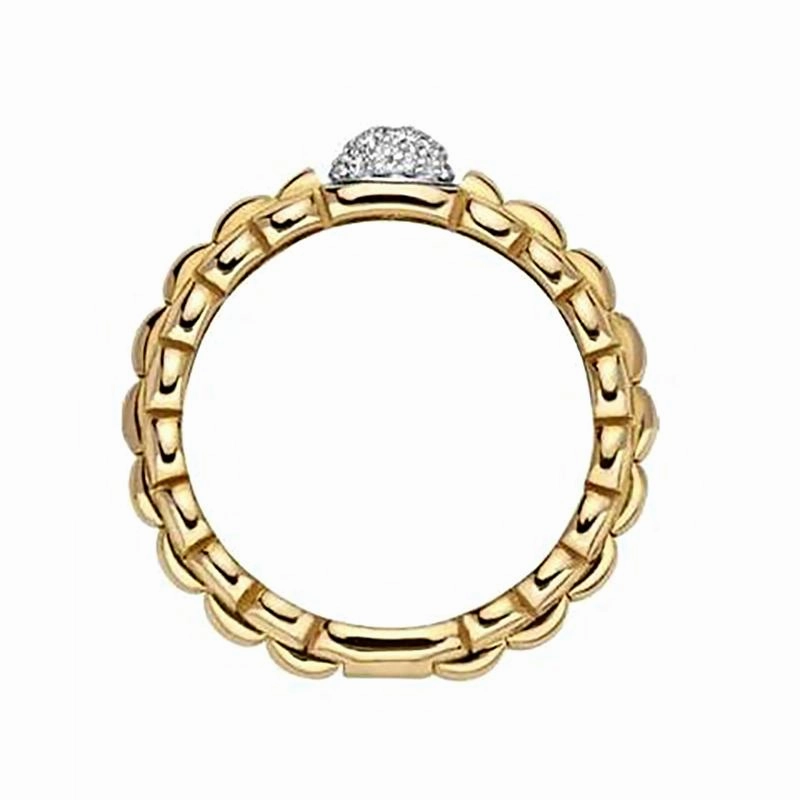 Fope Eka 18ct Yellow Gold 0.10ct Diamond Ring