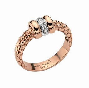 Fope Flex'it Solo 18ct Rose Gold 0.05ct Diamond Ring D