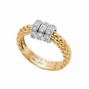 Fope Flex'it Solo 18ct Yellow Gold 0.15ct Diamond Ring