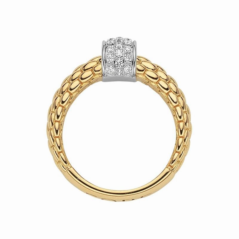 Fope Flex'it Solo 18ct Yellow Gold 0.20ct Diamond Ring D