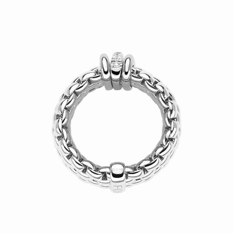 Fope Panorama 18ct White Gold 0.08ct Diamond Rondelle Ring