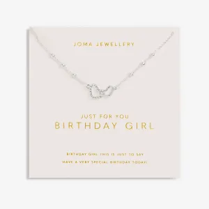 Forever Yours Just For You Birthday Girl Silver Plated Necklace 7486