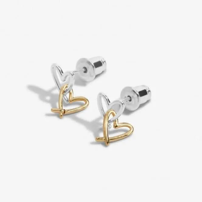 Forever Yours Lots Of Love Silver Gold Plated Earrings 6767