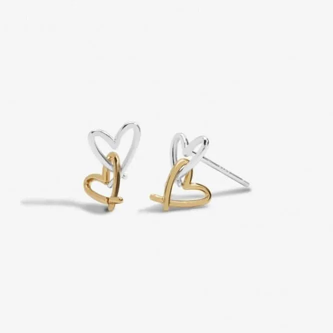 Forever Yours Lots Of Love Silver Gold Plated Earrings 6767