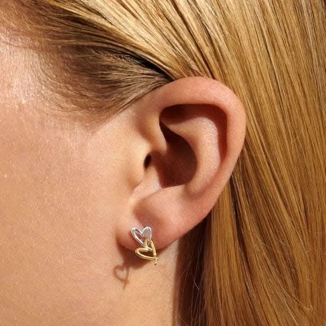 Forever Yours Lots Of Love Silver Gold Plated Earrings 6767