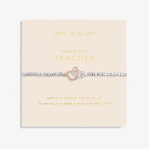 Forever Yours thank You Teacher Silver Rose Gold Plated 17.5cm Bracelet 6881