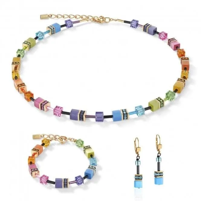 GeoCUBE Multicolour Rainbow-Gold Bracelet 2838/30-1573
