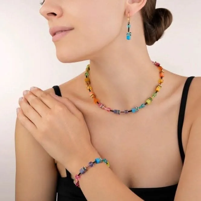 GeoCUBE Multicolour Rainbow-Gold Bracelet 2838/30-1573
