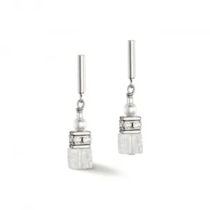 GeoCUBE Precious Fusion Pearls White Earrings 5086/21-1400