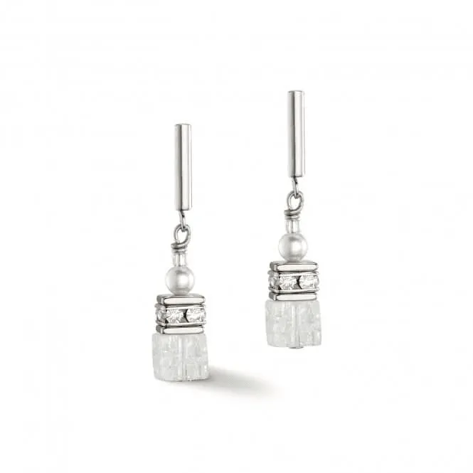 GeoCUBE Precious Fusion Pearls White Earrings 5086/21-1400
