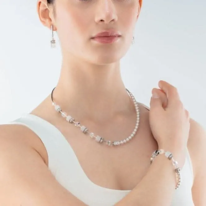 GeoCUBE Precious Fusion Pearls White Necklace 5086/10-1400