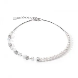GeoCUBE Precious Fusion Pearls White Necklace 5086/10-1400