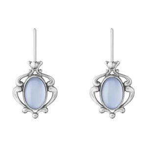 Georg Jensen 2019 Heritage Sterling Silver Blue Chalcedony Drop Earrings