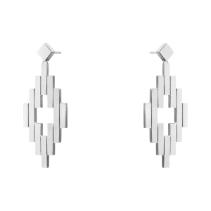 Georg Jensen Aria Sterling Silver Diamond Shape Earrings D