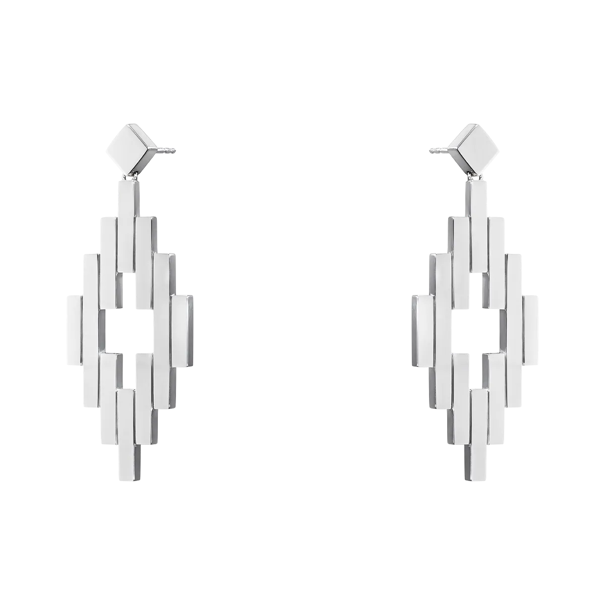 Georg Jensen Aria Sterling Silver Diamond Shape Earrings D