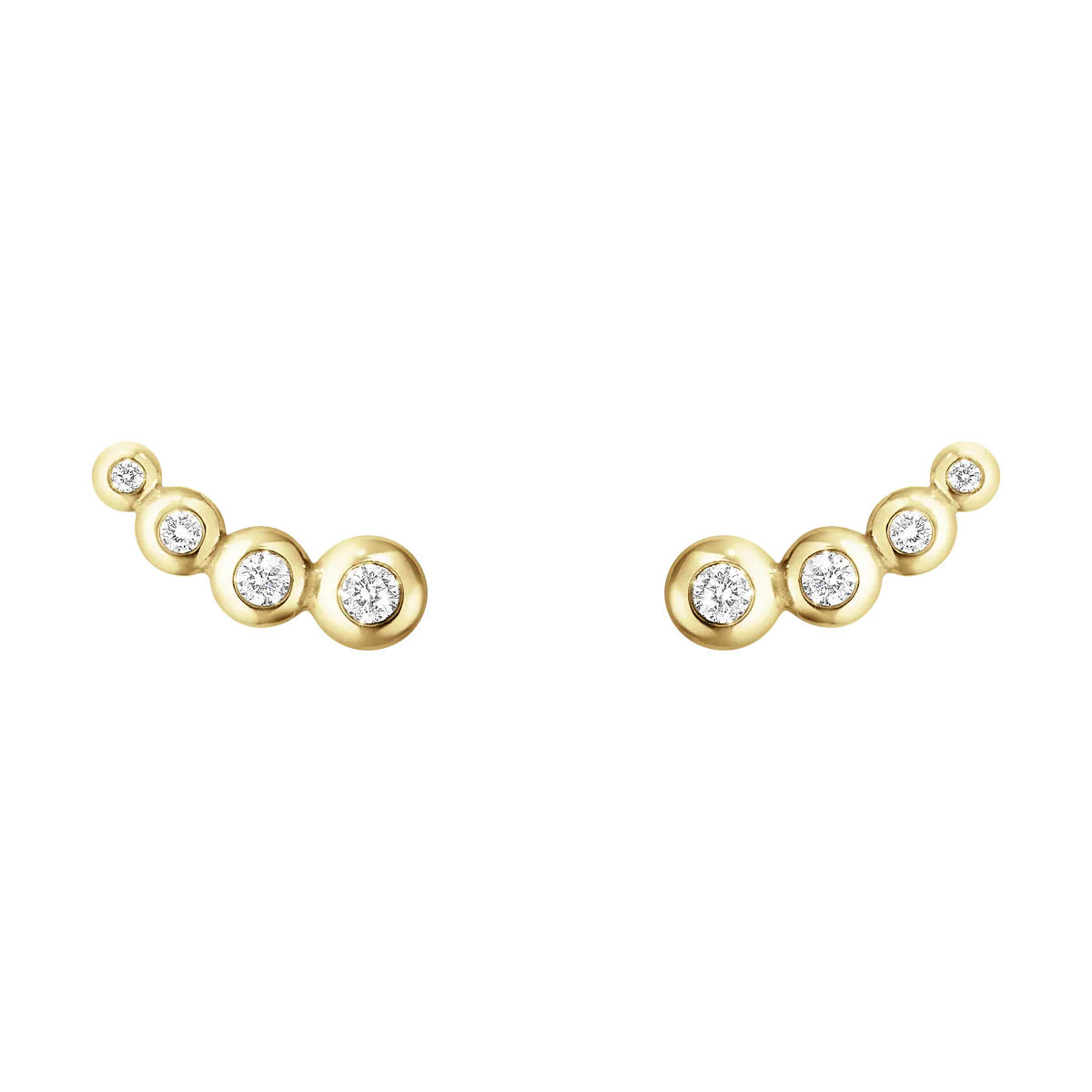 Georg Jensen Aurora 18ct Yellow Gold Diamond Climber Earrings D