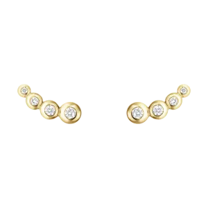 Georg Jensen Aurora 18ct Yellow Gold Diamond Climber Earrings D