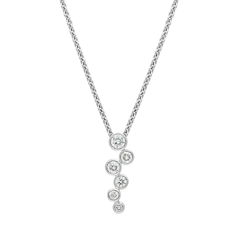 Georg Jensen Cascade 18ct White Gold Diamond Necklace D