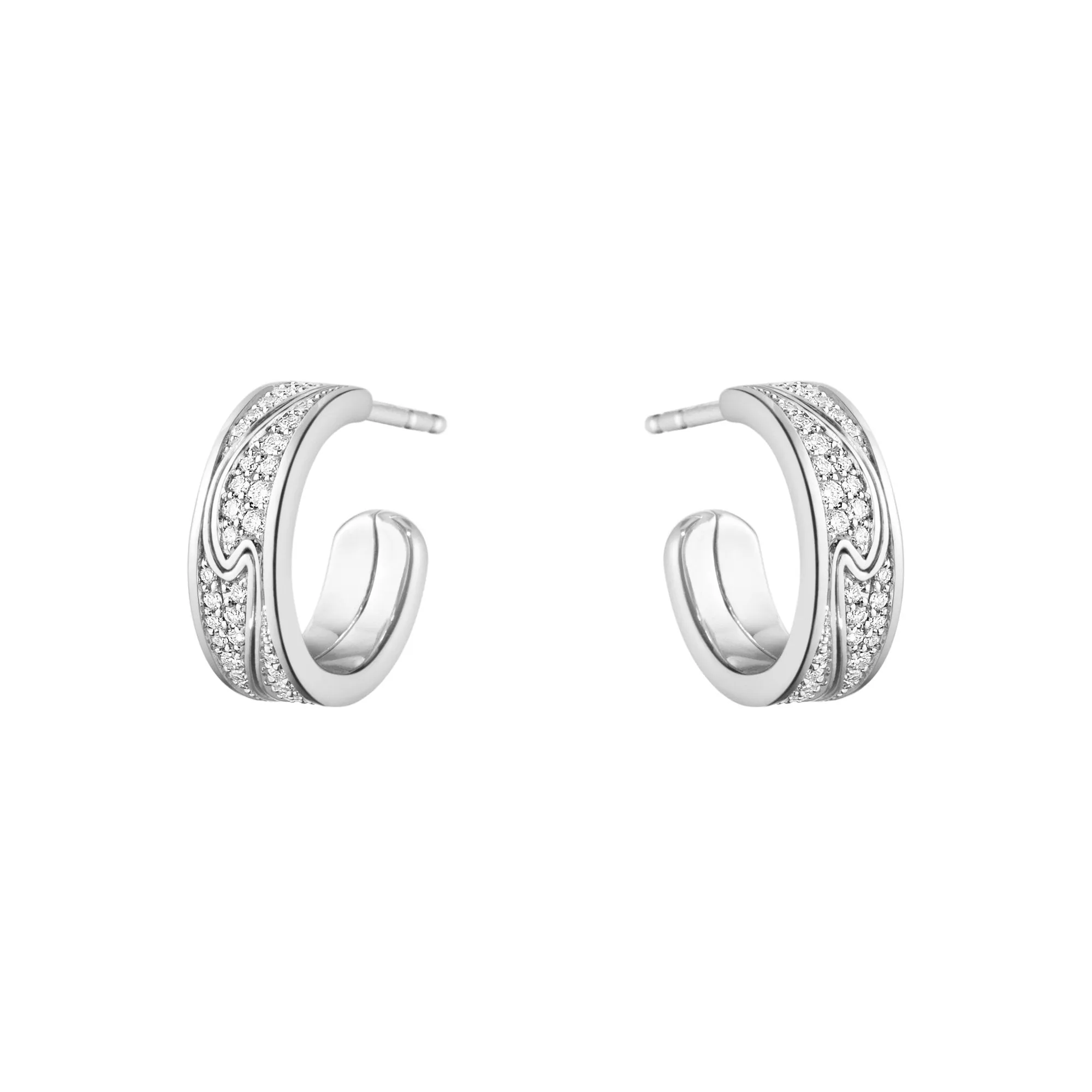 Georg Jensen Fusion 18ct White Gold 0.33ct Diamond Hoop Earrings