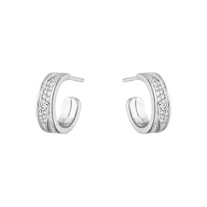 Georg Jensen Fusion 18ct White Gold 0.33ct Diamond Hoop Earrings