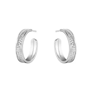 Georg Jensen Fusion 18ct White Gold 0.54ct Diamond Hoop Earrings