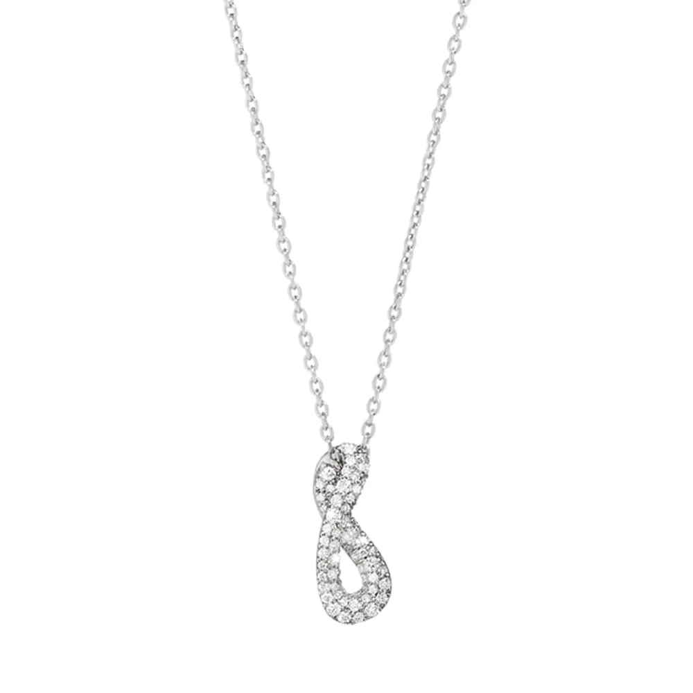 Georg Jensen Infinity Sterling Silver 0.24ct Diamond Necklace