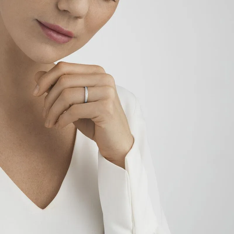 Georg Jensen Magic 18ct White Gold Pave-Set Diamond Band Ring