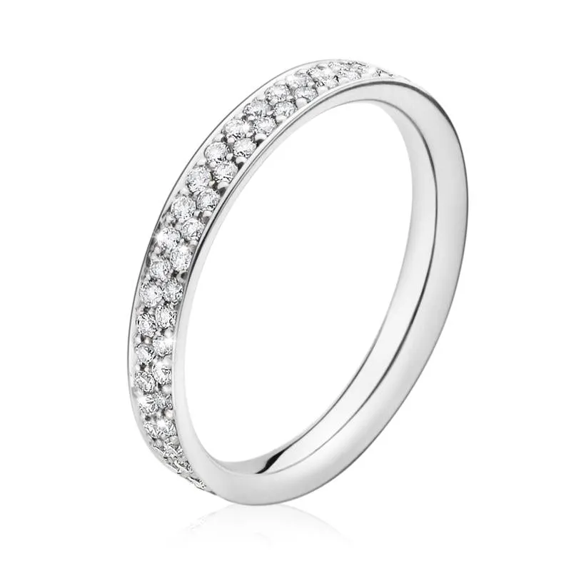 Georg Jensen Magic 18ct White Gold Pave-Set Diamond Band Ring