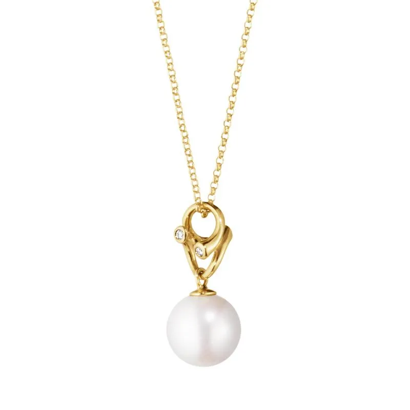 Georg Jensen Magic 18ct Yellow Gold Diamond Pearl Necklace