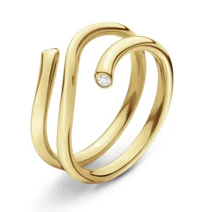 Georg Jensen Magic 18ct Yellow Gold Diamond Wide Ring