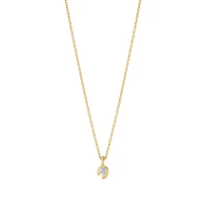 Georg Jensen Mercy 18ct Yellow Gold 0.05ct Diamond Solitaire Pendant