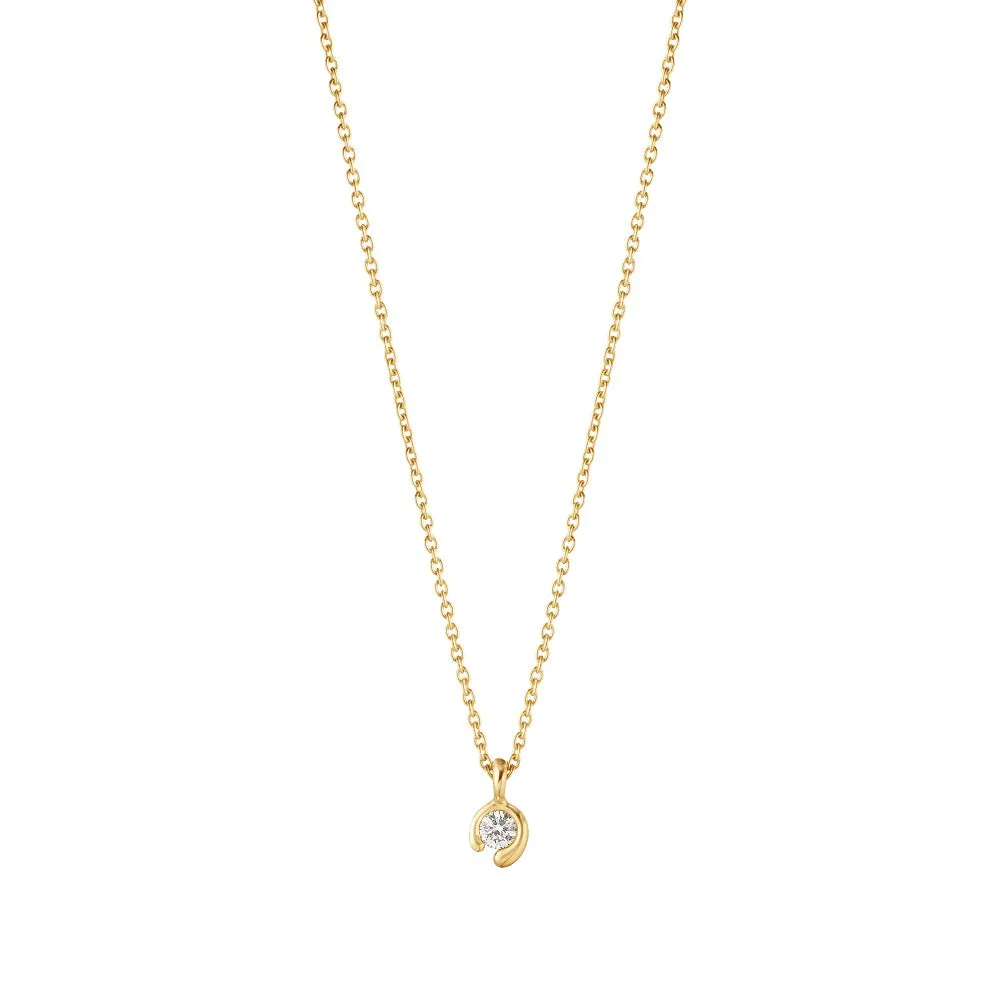 Georg Jensen Mercy 18ct Yellow Gold 0.05ct Diamond Solitaire Pendant