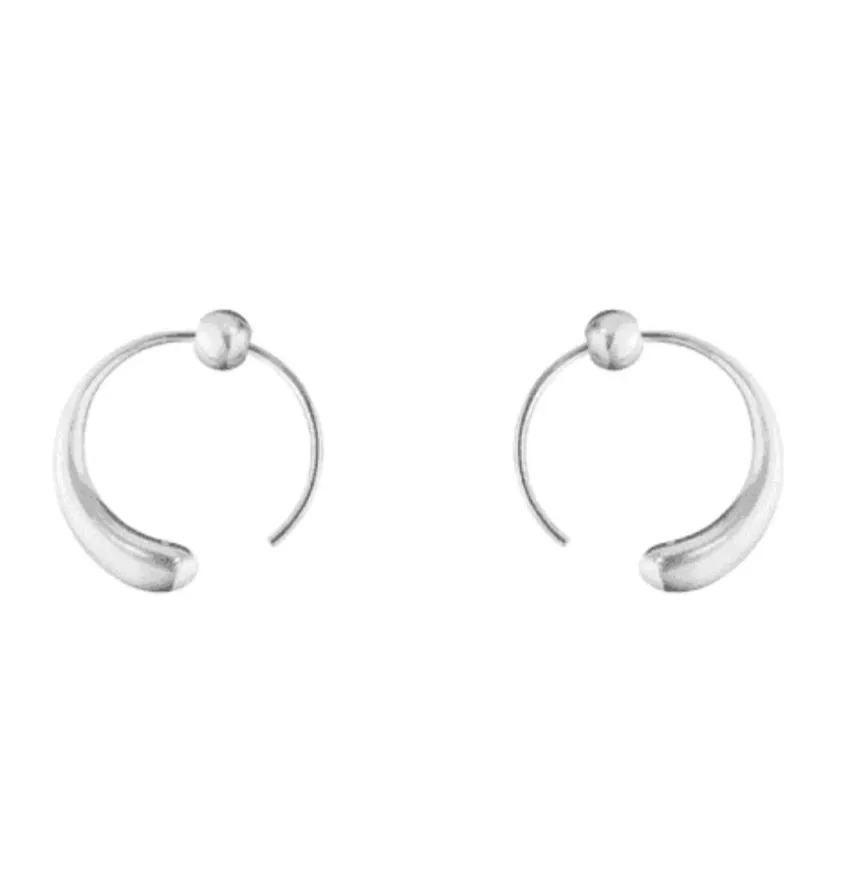 Georg Jensen Mercy Sterling Silver Large Open Hoop Earrings