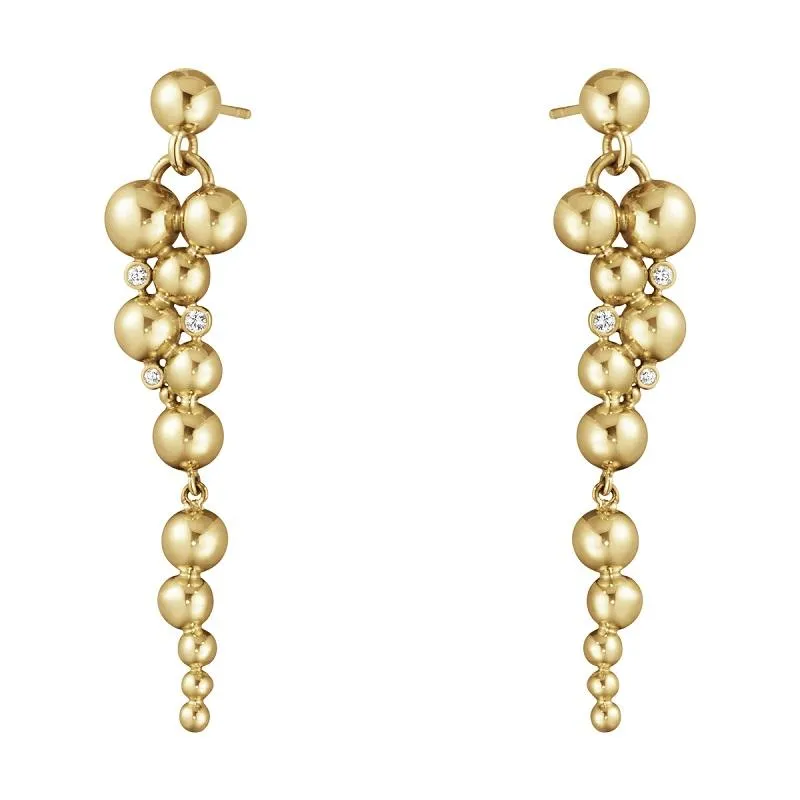 Georg Jensen Moonlight Grapes 18ct Yellow Gold Diamond Drop Earrings