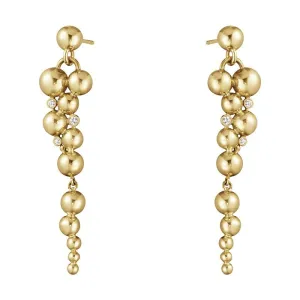 Georg Jensen Moonlight Grapes 18ct Yellow Gold Diamond Drop Earrings