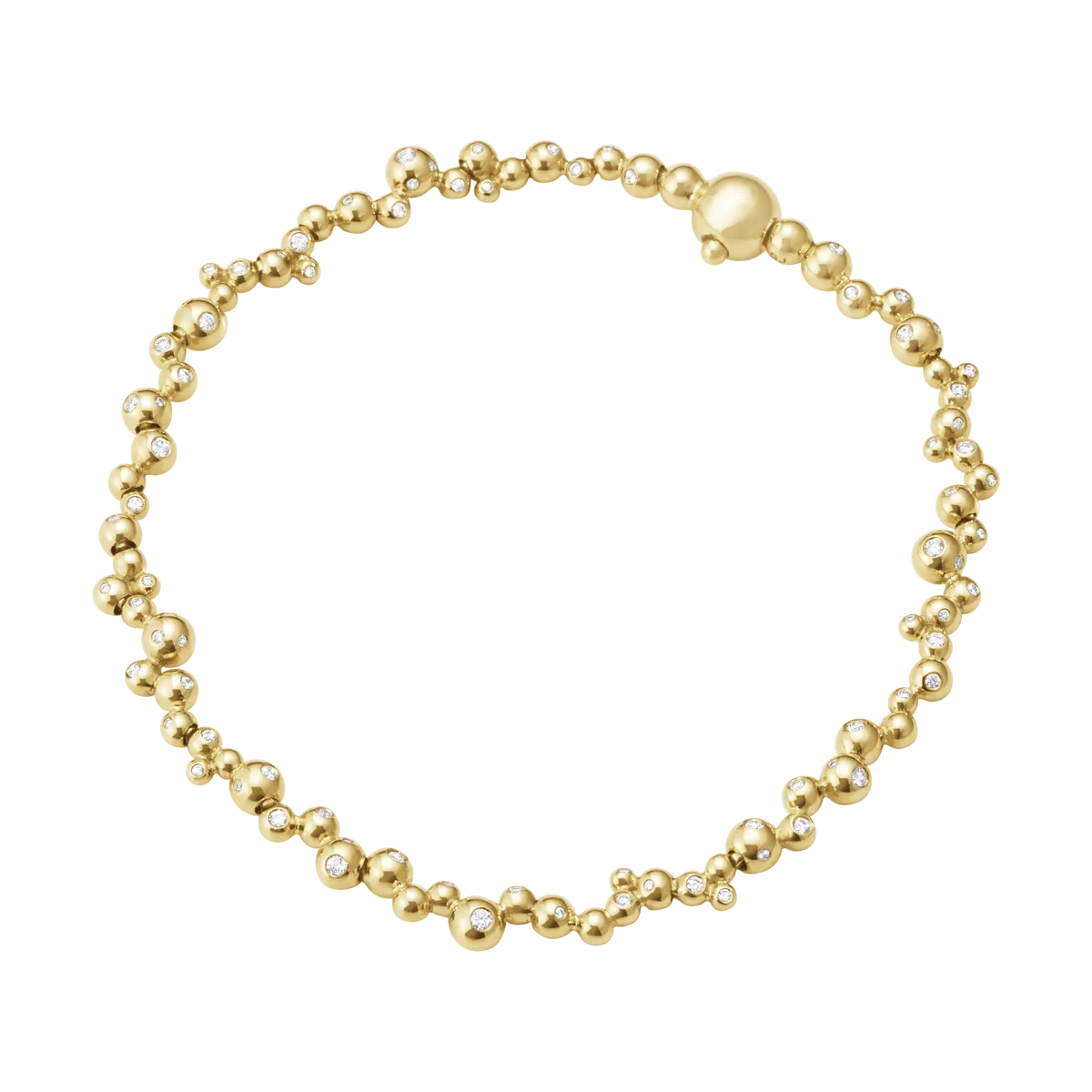 Georg Jensen Moonlight Grapes 18ct Yellow Gold Diamond Slim Bracelet