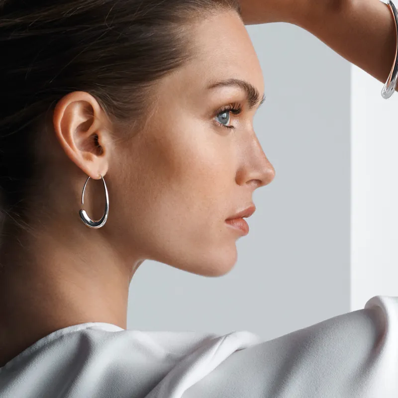 Georg Jensen Offspring Sterling Silver Earhoops