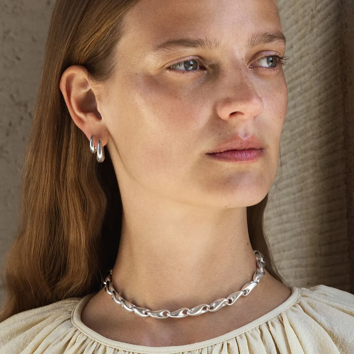 Georg Jensen Reflect Sterling Silver Large Hoop Earrings