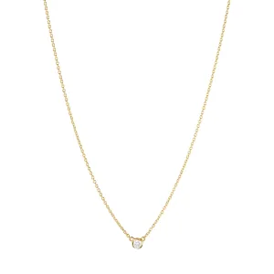 Georg Jensen Signature 18ct Yellow Gold 0.05ct Diamond Solitaire Pendant