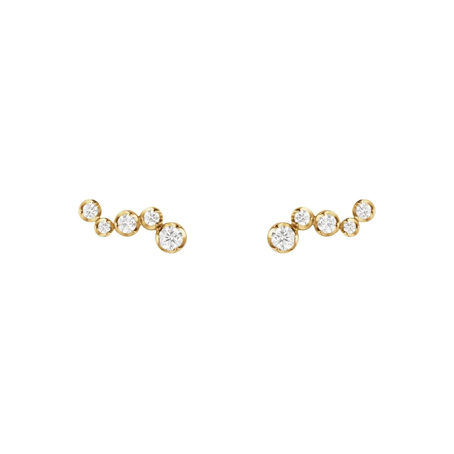 Georg Jensen Signature 18ct Yellow Gold 0.18ct Diamond Stud Earrings