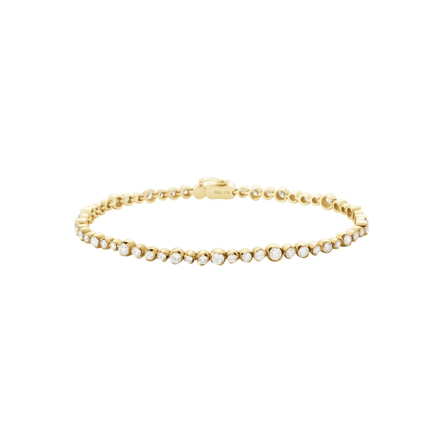 Georg Jensen Signature 18ct Yellow Gold 2.26ct Diamond Tennis Bracelet Small